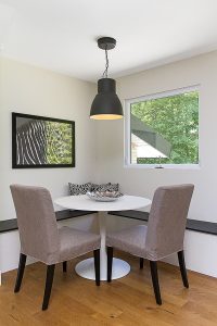 built-in dinette off of the kitchen